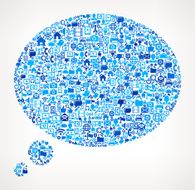 Speech Bubble on vector technology pattern Background