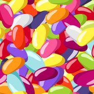 Seamless pattern with jelly beans of various colors Vector illustration