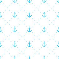 Marine watercolor seamless pattern of anchors Vector illustration