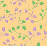 Random Repeating Pattern Of Simple Vines And Leaves N2