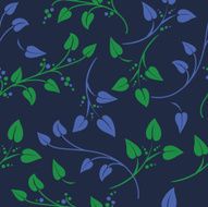 Random Repeating Pattern Of Simple Vines And Leaves N3