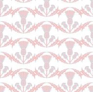 Scottish Thistle Wavy Repeating Pattern In Pink and Blue