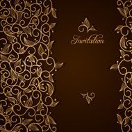 Invitation with gold lace floral ornament
