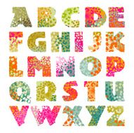 Nature vintage alphabet