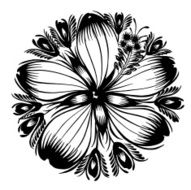decorative silhouette hibiscus
