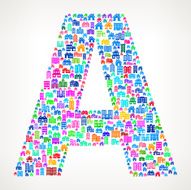 Letter A On House and Real Estate Icon Pattern