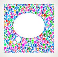 Speech Bubble on Vector Light Bulb Pattern Background N2