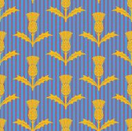 Stencil Style Scottish Thistle Seamless Pattern N6