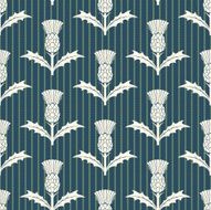 Stencil Style Scottish Thistle Seamless Pattern N7