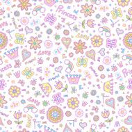 Springtime Princess Seamless Pattern