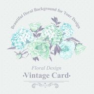 Gentle Blue Vintage Floral Greeting Card