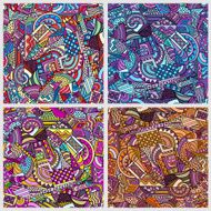 Geometric cartoon patterns set N2