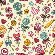 Pattern with candy and lollipops