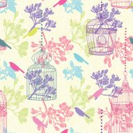 Birdcages seamless pattern