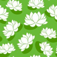 Seamless pattern with lotus flowers Vector illustration