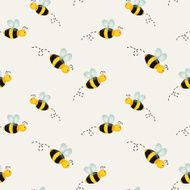 Background with bees Vector illustration N2