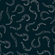 Cartoon seamless pattern with worms