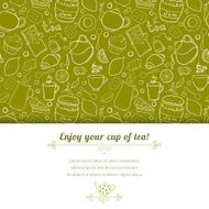 Tea and sweets vector background N6