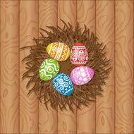 Easter background Eggs in the nest