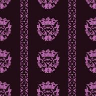 Seamless Crown Damask Background