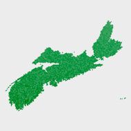 Nova Scotia Map Green Hexagon Pattern