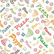 pizza seamless pattern with hand drawn elements N2