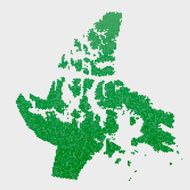 Nunavut Map Green Hexagon Pattern