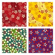 Seamless cherry blossom wave pattern