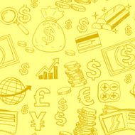 Seamless background - Business and finance icon