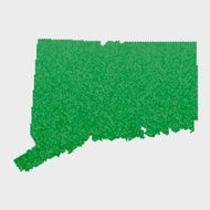Connecticut State Map Green Hexagon Pattern