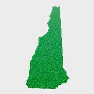 New Hampshire State Map Green Hexagon Pattern
