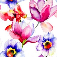 Seamless pattern with decorative flower N2