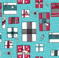 Sketchy Retro Christmas Gifts Pattern