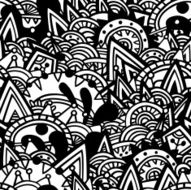 Black and white aztec seamless pattern N2