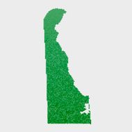 Delaware State Map Green Hexagon Pattern