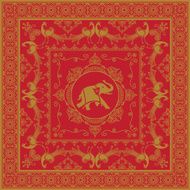 Golden Elephant and Peacocks
