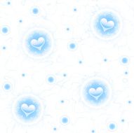 Winter hearts seamless vector wallpaper