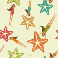 Starfish and girl pattern