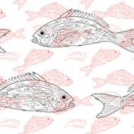 Red Snapper Seamless Pattern