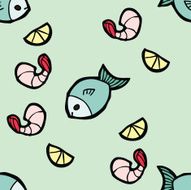 Seafood pattern N3