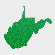 West Virginia State Map Green Hexagon Pattern