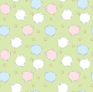 Sketchy Piggy Banks Pattern In Pastels