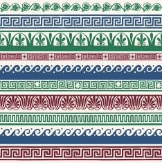 Greek style seamless borders - hand drawing