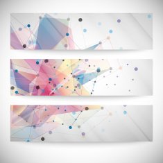 Set of abstract colored backgrounds triangle design vector illustration N2