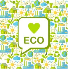Seamless background with ecology icons