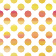 Pink and yellow seamless texture with polka dots