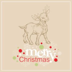 Christmas card with a deer Vector Illustration
