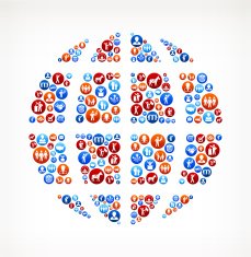 Globe Vote and Elections USA Patriotic Icon Pattern