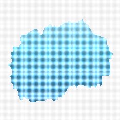 Macedonia Map Blue Dot Pattern