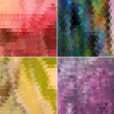 set of abstract colorful mosaic pattern background